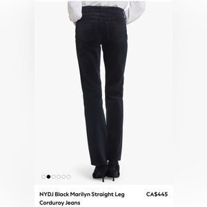 NYDJ Dark Straight Leg Corduroy Jeans